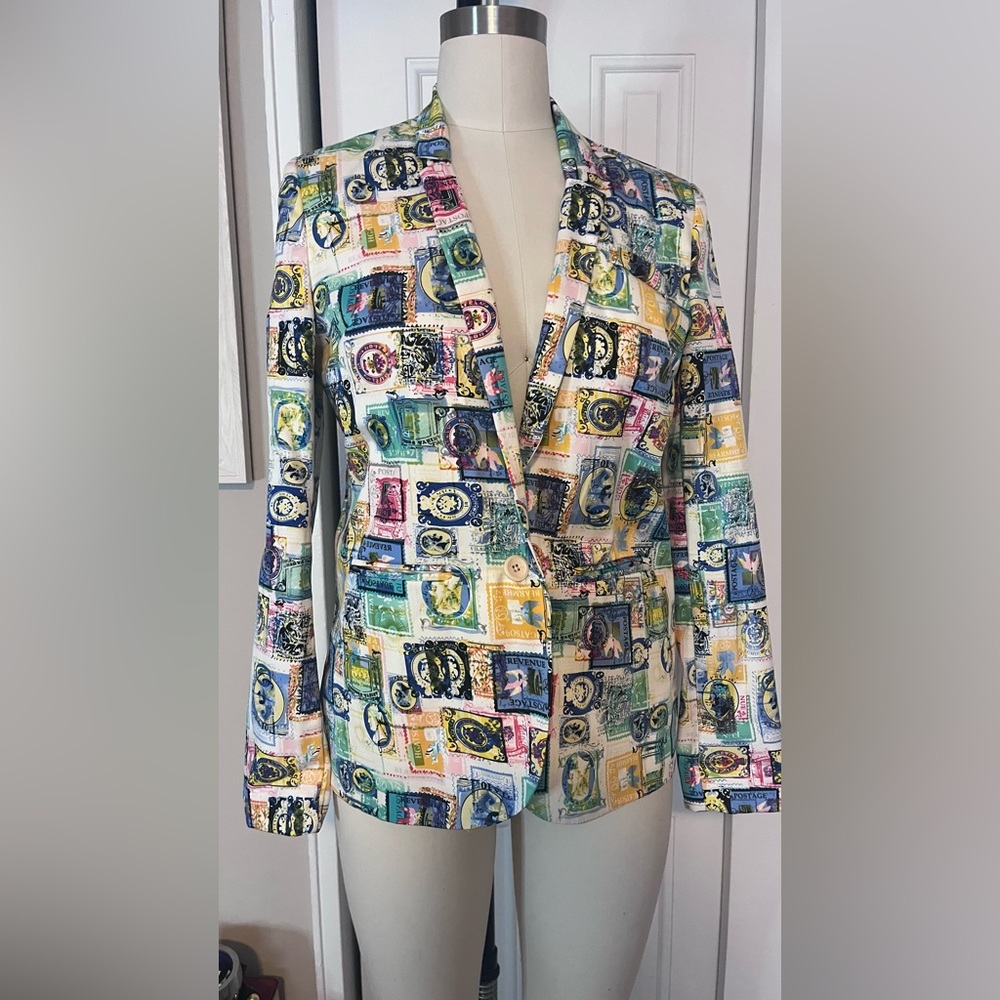 Printed narrow lapel blazer